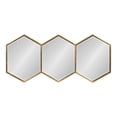 thumbnail image 1 of Kate and Laurel Royce Miroir Mural d'Accent Hexagonal Trio Moderne Charmant, Or 30x14, 1 of 7