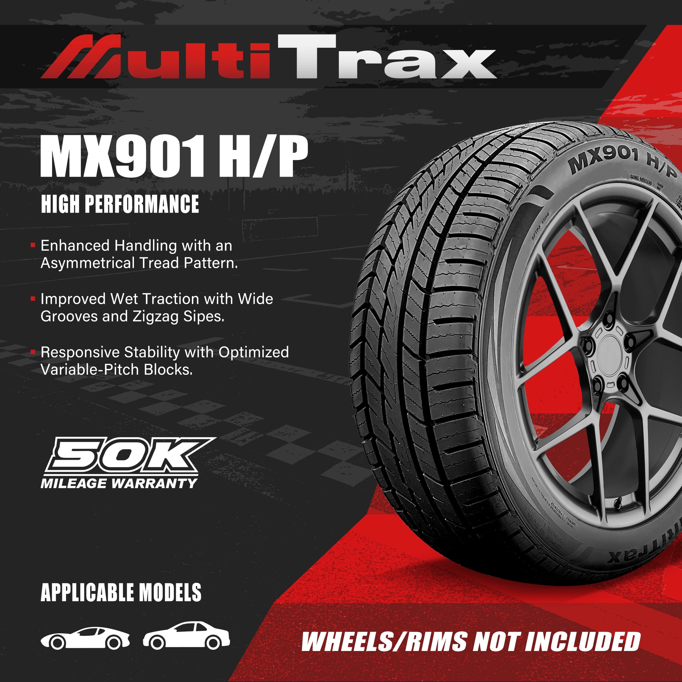 MultiTrax MX901 H/P 235/45R18 98W High Performance All Season Passenger Tire(Tire Only)