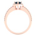 thumbnail image 4 of 0.755 ct Pear Cut Natural London Blue Topaz Halo Engagement Ring for Women in 18K Rose Gold, 4 of 5