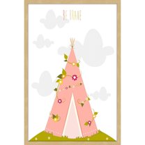 Marmont Hill "Pink Tee Pee" by Karen Zukowski Framed Painting Print