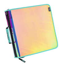 Case-it Iridescent Go Tab Zipper, 2" O-Ring with Removable 5-Color tabs, Expanding File Folder and Shoulder Strap and Handle