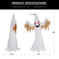 thumbnail image 4 of VIVOHOME 8ft Height Halloween Inflatable White Ghost with Red Rotating Led Lights Blow up Outdoor Lawn Yard Decoration, 4 of 9