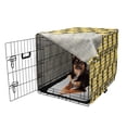 thumbnail image 2 of Grunge Dog Crate Cover, Retro Striped Background Pineapple Vintage Hippie Graphic, Easy to Use Pet Kennel Cover for Medium Large Dogs, 35" x 23" x 27", Black and Earth Yellow, by Ambesonne, 2 of 6