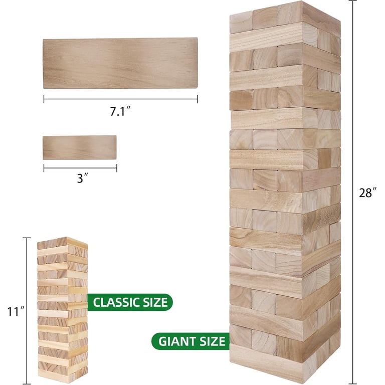 Giant Tumble Tower Game, Wooden Blocks, 54 Pieces photo 6