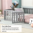 thumbnail image 6 of Bellemave Full Size Floor Bed with Fence and Door, Wood Montessori Bed Frame, Floor Bed Frame, Slats Not Included (Full,Gray), 6 of 13