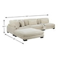 thumbnail image 4 of Lexicon Traverse Corduroy 4-Piece Modular Sectional with Ottoman in Beige, 4 of 6