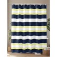 thumbnail image 4 of Fsddascl Yellow Navy Blue Striped Shower Curtain Set - 66" x 72" Washable Bathtub Curtain with 12 Hooks, Neutral Minimalist Lines Waterproof Fabric Stall Shower Curtains for Bathroom/Bathtub Décor, 4 of 6