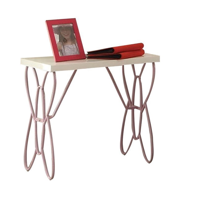 Bowery Hill Table de Chevet en Blanc et Violet Clair