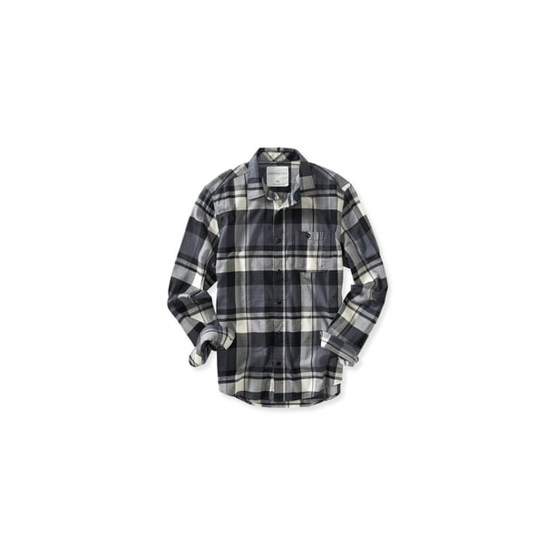 Camisa de franela brillante Aeropostale para Hombre Color Negro Pequeño