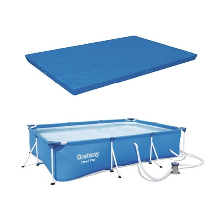 Bestway Pro 10ft x 6.5ft x 26in Frame Swimming Pool Set + Debris Tarp (Best Way To Hide Cables)
