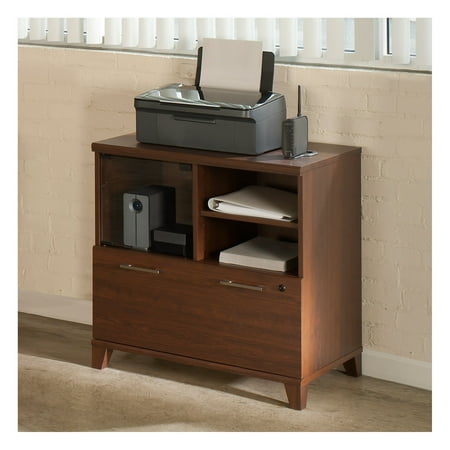 Bush Furniture Achieve Printer Stand File Cabinet In Sweet Cherry