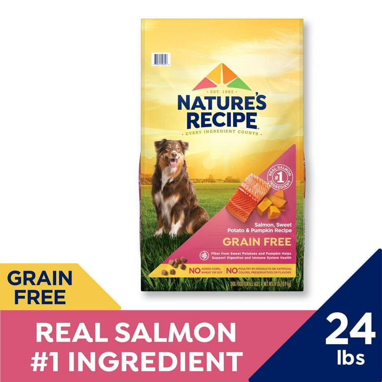 Nature s Recipe Grain Free Salmon Sweet Potato Pumpkin Recipe Dry Dog Food 24lbs