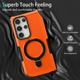 thumbnail image 4 of Decase Magnetic Stand Phone Case for Samsung Galaxy S25 Ultra,Hard PC+Soft TPU+Fulcrum Bracket Phone Case,Shockproof Anti-Drop Protective Cover,Military Cases Bult-in Hidden Bracket,Orange, 4 of 9