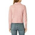 thumbnail image 4 of INSPIRE CHIC Women's Motorcycle Jacket Faux Suede Solid Color Asymmetric Zipper Jacket XL Pink, 4 of 9