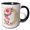 Black/White, variant on 3drose, Pretty Pink Peony Floral Monogram Initial D, 11oz Two-tone Yellow Mug