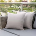 thumbnail image 5 of Pack of 2 Outdoor Pillow Covers 26x26 Inch Waterproof Beige Ombre Throw Pillow Covers,Decorative Couch Pillow Case Sham White Gradient Modern Abstract Art Pillowcases Cushion Covers for Patio Garden, 5 of 8