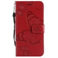 thumbnail image 4 of iPhone X/ XS Wallet case, Allytech Pretty Retro Embossed Butterfly Flower Design PU Leather Book Style Wallet Flip Case Cover for Apple iPhone X/ XS/ iPhone 10, Red, 4 of 10