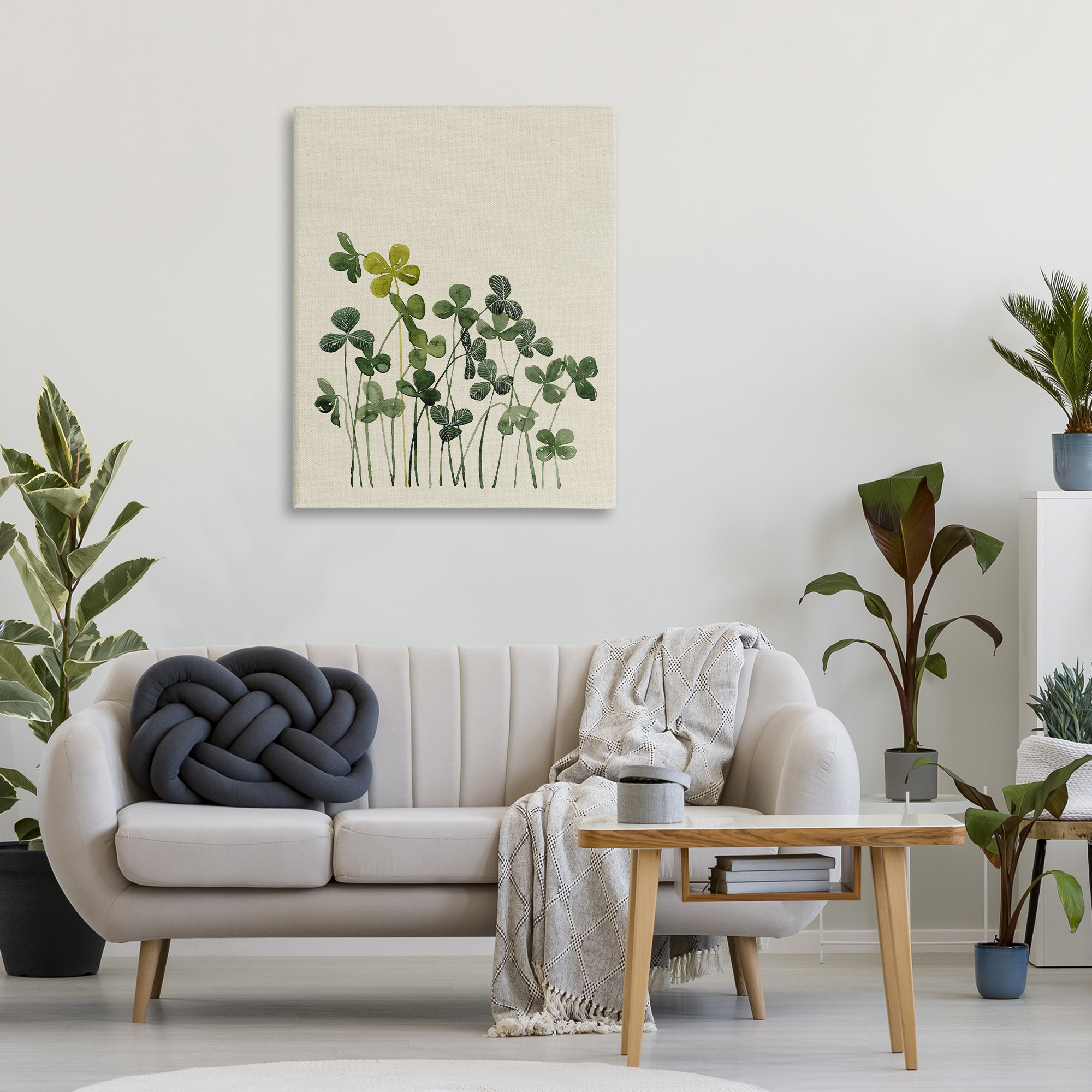 Hidden Gems Clovers Canvas Wall Art, design by Grace Popp