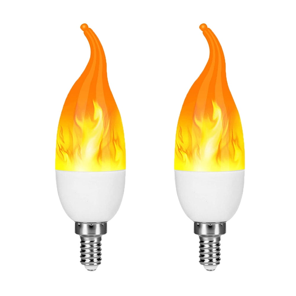 Rosnek LED Filament Light Bulb, Flickering Flame Candelabra Light Bulb