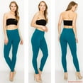 thumbnail image 2 of Eevee Women's Ultra Soft Solid Colored Leggings - Plus Size - Teal, 2 of 7