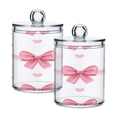 thumbnail image 2 of Hand Painted Valentine Heart Bow Lines Translucent Plastic Cans Storage Canisters with Lid Set of 4, 2 of 7