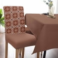 thumbnail image 5 of Dining Chair Covers Set of 4,Abstract Boho Brown Flower Universal Stretch Kitchen Seat Covers Parsons Chair Protector Slipcover for Home Restaurant Party Decor,Rustic Farmhouse Aesthetics, 5 of 6