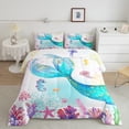 thumbnail image 2 of Castle Fairy Sea Mermaid Twin Comforter Sets,Ocean Seahorse Jellyfish Bedding Set, 2 of 8