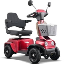 Xlluproid Heavy Duty 4-Wheel Mobility Scooter for Seniors & Adults - 350W 48V Motor,Electromagnetic Brake,Up to 60km Long Range,Red