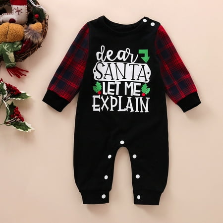 

Hesxuno Christmas Baby Pajamas One-Piece Coverall Baby Bodysuit