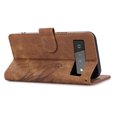 thumbnail image 4 of Nalacover Slim Wallet Case for Google Pixel 6 Pro, for Women Men, Embossed Pattern PU Leather Shockproof Magnetic Clasp Credit Card Slots Flip Kickstand Phone Case+Wrist Strap,Brown, 4 of 7