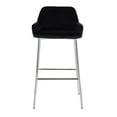 thumbnail image 4 of Lumisource Daniella Contemporary Fixed-Height Bar Stool in Chrome Metal and Black Velvet - Set of 2, 4 of 8