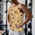 thumbnail image 5 of Fotbe Coffee Bun Hot Dog Pattern Men's Quick Dry Workout Tank Top Gym Muscle Tee Fitness Bodybuilding Sleeveless T Shirt Breathable Workout Shirt-Large, 5 of 9
