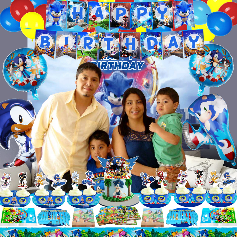 PARTY #232, SONIC 4TH BIRTHDAY PARTY - PARTY DECORATIONS BY TERESA