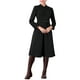 thumbnail image 1 of INSPIRE CHIC Vestido A-Line Vintage para Mujer con Cuello, Manga Larga, Cinturón, Vestido de Trabajo con Falda Acampanada, Negro, 1 of 5