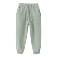 thumbnail image 2 of TZEWGL 3 Multi Packs Set Autumn Solid Elastic Waist Sweat Pants For Children Straight Bottoms Trousers For Girl size 1-2T, 2 of 4
