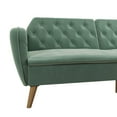Novogratz Tallulah Memory Foam Futon and Sofa Bed, Light Green Velvet