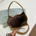 thumbnail image 4 of Suede Tote Bag Brown Suede Purse for Women Suede Handbag 2024 Fall Purse Stylish Suede Shoulder Bag Bow Tie Hobo Bag, 4 of 6