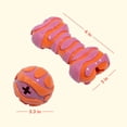 thumbnail image 2 of Oodles Durable Rubber Textured Dog Toy 2-Piece Set, Pink Ball and Bone, One Size, 2 of 8