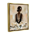thumbnail image 4 of Stupell Industries Ballerina in Abstract Gown Beauty & Fashion Painting Gold Floater Framed Canvas Art Print Wall Art, 17 x 21, 4 of 10
