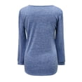 thumbnail image 4 of Women Summer Tops Women Fashion Round Neck Puff Sleeve U Neck T Shirt Coral Lace Shirt Ladies Long Tee Long Sleeve Tee Pack Girls plus Tight Top Athletic Shirts Silk V Necks Size Shirts Blue M, 4 of 5