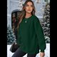 thumbnail image 4 of Sudadera de Gran Tamaño para Mujer, Cuello Redondo, Larga, Jersey de , Ropa de Moda de Otoño con Bolsillo Verde Oscuro XL, 4 of 6