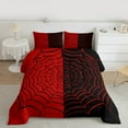 thumbnail image 3 of Manfei Black Red Spider Web Bedding Comforter Set, Gothic Cartoon Twin Comforter Sets, Spooky Halloween Theme Reversible Bedding Set, Microfiber Bedroom Decor, 2-Piece, 3 of 9