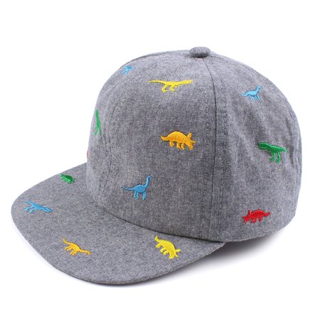 

Dinosaur Baby Boys Cap Summer Sun Hat Toddler Kids Embroidery Dino Trucker Caps(Jean Blue Dinosaur 18.9 )