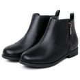 thumbnail image 2 of HARVEST LAND Little/Big Girl Ankle Boots Kids Short Zipper Flat Booties Black Size 11-5, 2 of 7