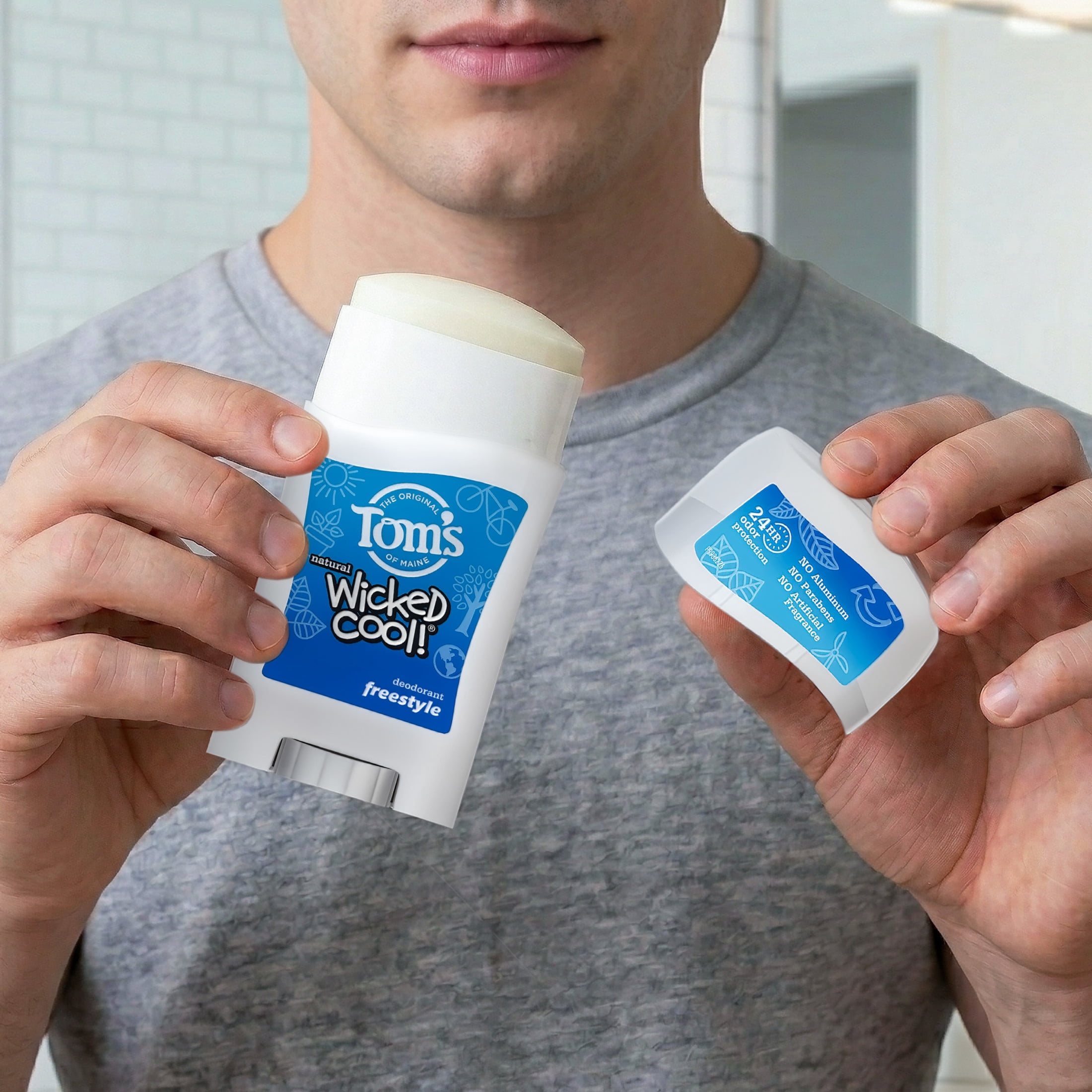 Tom's of Maine Freestyle Wicked Cool! Natural Deodorant for Tweens, Aluminum Free Deodorant, 1.6 oz