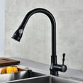 thumbnail image 4 of AKEGAMN Liquidation! Laiton Massif à Haute Voûte, Bronze Huilé, Robinet de Cuisine/lavabo à une Poignée avec Commande de Pause, Bec Rétractable Portatif, Pulvérisateur pour Salle de Bain, Pulvérisateur Noir Pouvant Être Tiré 39 Pieds', 4 of 9