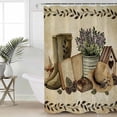 thumbnail image 4 of Shower Curtain Bathroom Set Retro Farmhouse Theme Waterproof Fabric Shower Curtains with Grommets&Hooks Country Vintage Flower Leaf Boots Plant Privacy Bath Curtain for Bathtub 72x84in, 4 of 7