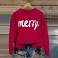 thumbnail image 4 of Oversized Sweatshirts For Women Loose Cute Merry Funny Xmas Letter Printed Long Sleeve Christmas Shirts Casual Comfortable Holiday Pullover Tops Fall Winter Loungewear Outfits Clothes Hot Pink M, 4 of 6