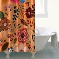 thumbnail image 4 of Pioneer Flower Floral Print Pattern Shower Curtain 84"x72" ,Bathroom Decorative Shower Curtains Set with 12 Hooks,Modern Waterproof Washable Shower Curtain, 4 of 6