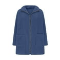 thumbnail image 6 of jtjvou Womens Fuzzy Fleece Jacket Button Down Coats Casual Winter Warm Outwear with Pockets Blue M, 6 of 6